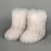 Winter snow boots Women's outer wear warm non-slip cross-border long fur mid-calf raccoon fur y2g fur boots_vogvips.com