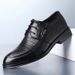 Euro Step Brogue Leather For Men Korean Style Trendy Versatile Pointed Toe Lace-up Fashion British Business Formal Hollow Casual_vogvips.com