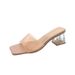New Women's Transparent Flip-flops With Thick, Ultra-high Heels, Square Heads And Exposed Toes_vogvips.com