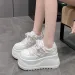 9 CM Platform Sneaker Caual For Women Light Outdoor Lace Up White Black Sneaker Breathable Fahion Sport Women'_vogvips.com