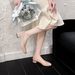 Women's French Classic Red Shoes Square Buckle Chunky Heel Shallow Mouth Round Toe Design Comfortable For Weddings_vogvips.com