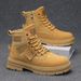 European Warm Series Autumn Winter Martin Outdoor High Top Work Motorcycle Shoes Men's 2025 Height Increasing Thick Sole Ankle Boots_vogvips.com