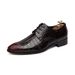 Suitable For All Seasons 2025 New Crocodile Pattern Color Polished Middle-aged Men's Business Pointed Leather Shoes_vogvips.com