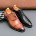 New Men's British Brown Business Derby Shoes Leather Lace-up Casual Office Black Men's Shoes Banquet Dress Wedding Oxford Shoes_vogvips.com