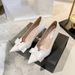 Women's Elegant Stiletto Heels White Wedding Shoes With Bow And Lace For Banquet Dresses Western Style High Heels_vogvips.com