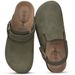 Asgard Women's Genuine Leather Clogs Soft Cork Footbed Cow Suede Mules With Adjustable Strap Fashion Comfort Slip On_vogvips.com