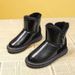 Women's Snow Winter Waterproof Thickened Sheepskin 2025 New Style Cotton Shoes Women Thick Sole Short Boots_vogvips.com