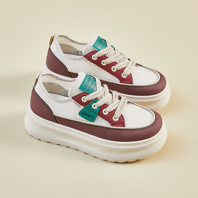 Little White Shoes Female Students Thick-soled Heightening Shoes Mesh Breathable Casual Shoes_vogvips.com