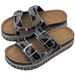 Women's Shoes Ethnic Style Double Buckle Diamond Thick Soled Slippers Large Size Rope Beach Cork Slippers_vogvips.com