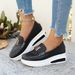 Women's Thick Soled Round Toe Shoes Spring/Summer Solid Color Shallow Mouth Metal Buckle PU Independent Style_vogvips.com