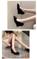 Best-selling Women's Plus-size Black Platform Wedge Heels With Rhinestone Buckle Decoration, Fashionable, Versatile And Simple Design_vogvips.com