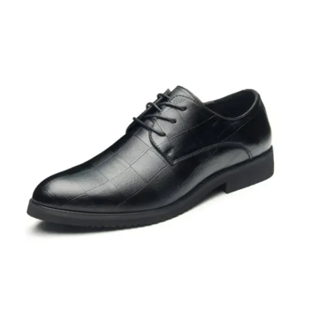 Wedding Dress Shoes Men Leather Casual Breathable Oxford with Heel Business Social Shoe Male Chaussure Homme_vogvips.com