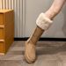 Instant Dispatch~ Tube Snow For Women 2024 New Style Fleece Lined Thickened Cotton Shoes Thick Sole Two-Way Wear_vogvips.com