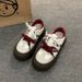 Ankela Red Women's Thick-Soled White Sneakers 2026 Spring New Style Versatile Chic Niche Ultra-Light Casual Shoes For_vogvips.com