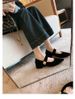 ..Spring New Style - 3.5cm Thick Heel ~ Elegant Small Pointed Toe Velvet Slip-on Mary Jane Shoes_vogvips.com
