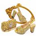 Sparkling Stone Embellished Peep-Toe Heels - Backless High Heels Matching Wallet Set (Evening Glam Collection)_vogvips.com