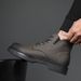European Warm Series Men's Martin Boots Students, Breathable High Street Style British High-top Leather Boots, Black Motorcycle Trendy Shoes_vogvips.com