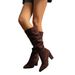 Women's Pointed Toe High Heeled Fashion Boots Suede High Top Winter_vogvips.com