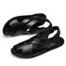 Genuine Leather Summer Casual Shoes, Breathable Cross-border Lightweight Sandals, Outdoor Hiking Men's Hollow Sandals_vogvips.com