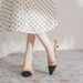 9560-1 French Mid-Heel Pointed Toe Backless Thin Heel Sandals For Women Summer Small Fragrance Style Color-Block High_vogvips.com