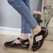 2026 Summer New European And American Foreign Trade Shoes Hollow-out Velcro Large Size Wedge Heel Cross-border_vogvips.com