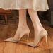 9888H Suede Stiletto Sexy High Heels Professional Commuting Women's Elegant Versatile French Dress Shoes_vogvips.com