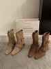 Boots 25 Women's New Autumn And Winter Retro Square-toed Women's Chunk-heeled Wide-leg Boots_vogvips.com