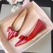 Pointed-toe High-heeled Leather Flat Shoes For Women, Versatile For All Occasions, Petite In Style, With A Bow-shaped Soft Sole._vogvips.com