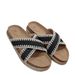 Plus Size Platform Sandals Women's Fabric Cross Strap Flat Beach Sandals Summer New Style For Wide Feet_vogvips.com