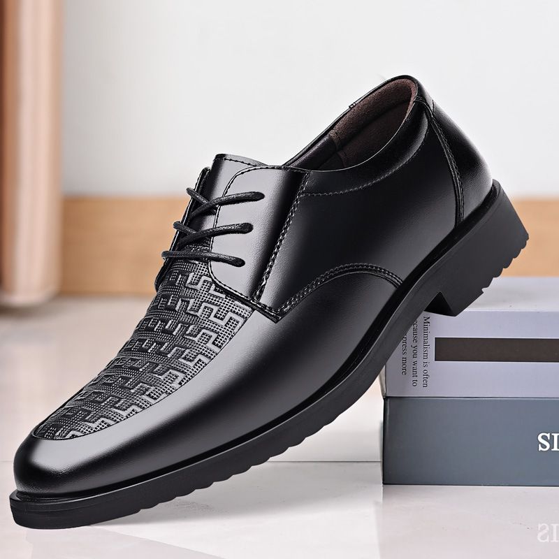 Extra-Large Men's Leather Shoes, Spring Men's Shoes, Business Formal Casual Breathable Shoes, Groom_vogvips.com