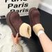 Thick-soled Heightening Snow Boots Women's Plush Warm Fluffy Short Boots Ugly Cute Big-headed Cotton Shoes_vogvips.com