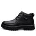 High Top Leather Shoes Gentleman Casual Big Head Shoes Large Size Fleece Boots_vogvips.com