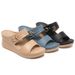 Women's Thick Sole Comfortable Slides With Metal Buckle Large Size Casual Sandals_vogvips.com