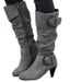 New Plus Size Kitten Fashion For Autumn And Winter 2025, High Cut But Not Over The Knee Round Toe Buckle Strap Women's_vogvips.com