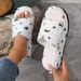 New Large One Word Drag Pattern Versatile Thick Bottom Height Increase Outdoor Wear Casual Beach Vacation Cool Slippers_vogvips.com