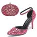 Women's Shoes Stiletto Combination Banquet Pointed Low Top Solid Color Wedding Diamond High Heels_vogvips.com