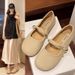 Coarse Heel Mary Jane Women's Shoes Doudou Shoes Spring Soft Soled Lazy Soft Leather Single Shoes Flat Grandma Shoes_vogvips.com