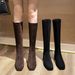 Hong Kong Over-the-Knee For Women 2025 Spring And Autumn New Versatile Petite High Stretch Suede Chunky Heel Boots_vogvips.com