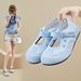 Breathable Velcro Mary Jane Flat Loafers Round Head Casual Shoes Comfortable_vogvips.com