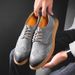 Euro Step Business Formal Genuine Men's Large Size Breathable Casual Brogue Leather Shoes_vogvips.com