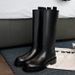 Collectible Cowhide Square Round Headed Boots Designer Womens Straight Tube High Rise Thick Soled Knight Boots For Women Winter Booties_vogvips.com