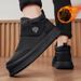 Men's Winter Snow Boots With Velcro Closure – Thickened Fleece Lined Mid-Cut Casual Shoes For Cold Weather_vogvips.com