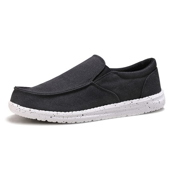 Men's Slip-On Canvas Loafers - Breathable Comfort, Lightweight Casual Shoes For Spring, Summer & Fall - Round Toe, Elastic Band, Neutral Style_vogvips.com