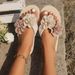 Beach Flip-flops Cute Flower Bow Decoration Casual Flat Shoes For Women Slides New Summer Slippers Outdoor_vogvips.com