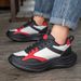 Black Men's With Leather Surface, Soft Shock Absorption, Casual Sports Thick Sole, Height Increasing, Versatile, Student_vogvips.com