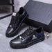 2023 Autumn Black Silver Skull Sneakers Low-top Genuine Leather Color-blocking Casual Men's Trendy Shoes_vogvips.com