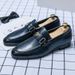 New Fashion Men's British Black Business Casual Loafer Shoes Daily Driving Office Leather Shoes One Foot Pedal Lazy Brown Banquet Dress Wedding Men's_vogvips.com