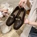 Spring And Autumn New Soft Fashion Anti-slip Lazy Loafers, Small Leather Shoes, Flat Anti-slip Casual Lazy Shoes, Simple And Convenient_vogvips.com