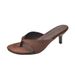 New Style Elegant Flip Flops Mid Heel Sandals, Summer Plus Size, Export Style, Stiletto Heel Sandals For Women, Suitable For Outdoor Wear_vogvips.com