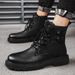 European Warm Series Plus Size Martin Men's Autumn Winter Genuine Leather Short Fleece Lined Warm Cotton Zipper Motorcycle Boots_vogvips.com